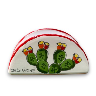 Handmade sicilian ceramic napkin rings half-moon Folk Prickly Pears de simone pottery Handmade sicilian ceramic napkin rings half-moon Folk Prickly Pears de simone pottery